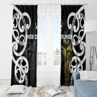 New Zealand WC2026 Black Window Curtain Silver Fern