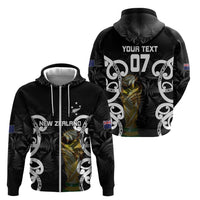 New Zealand WC2026 Custom Black Zip Hoodie Silver Fern