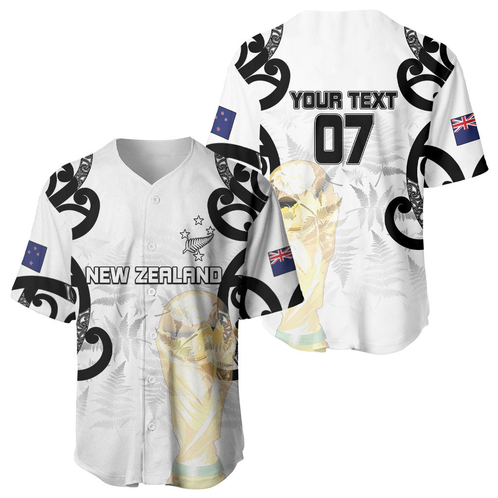 New Zealand WC2026 Custom White Baseball Jersey Silver Fern