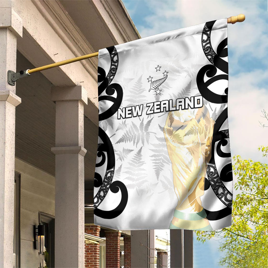 New Zealand WC2026 White Garden Flag Silver Fern