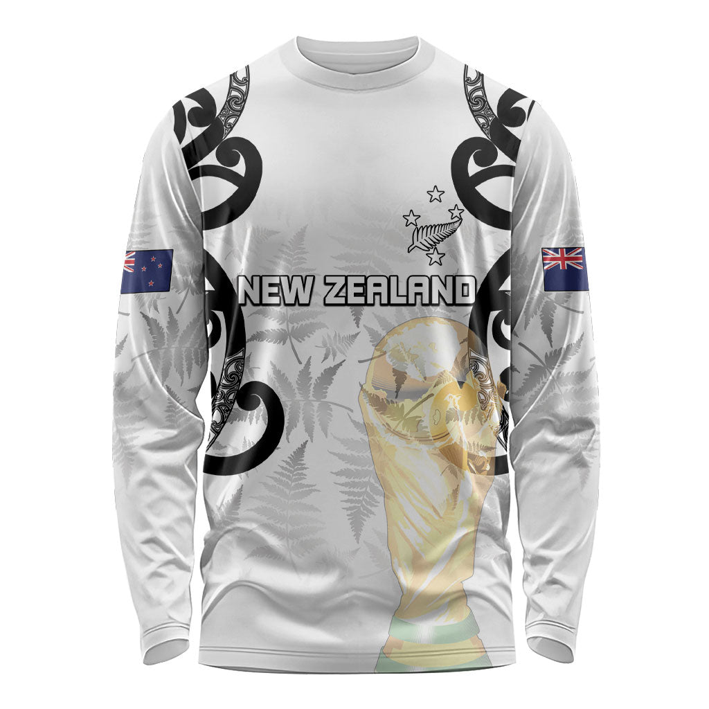 New Zealand WC2026 Custom White Long Sleeve Shirt Silver Fern LT7 Unisex White - Polynesian Pride