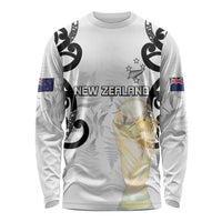 New Zealand WC2026 Custom White Long Sleeve Shirt Silver Fern