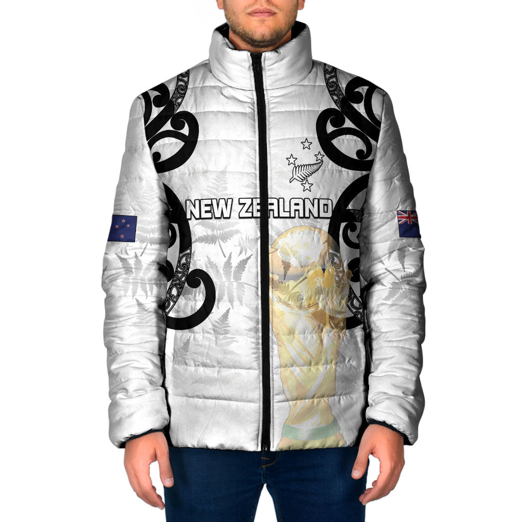 New Zealand WC2026 Custom White Padded Jacket Silver Fern LT7 Men White - Polynesian Pride