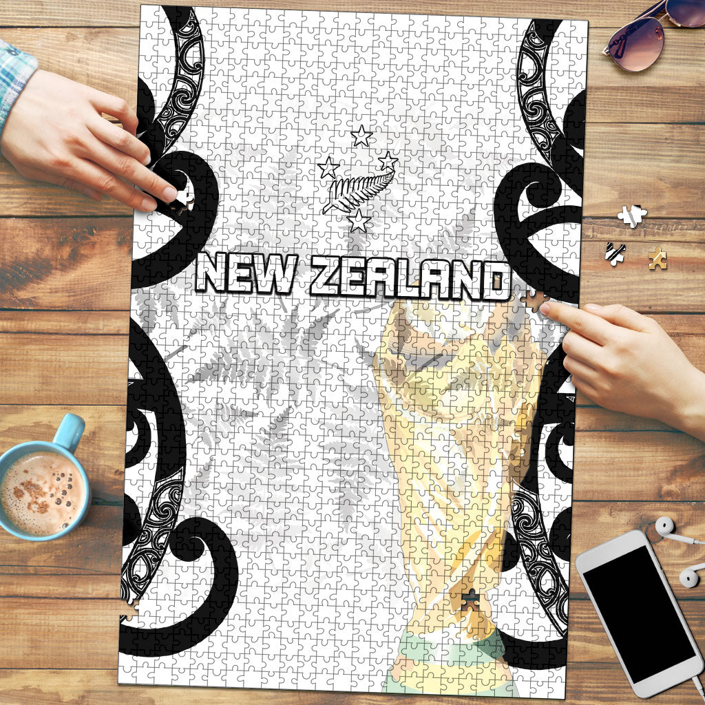 New Zealand WC2026 White Puzzle Silver Fern LT7 White - Polynesian Pride
