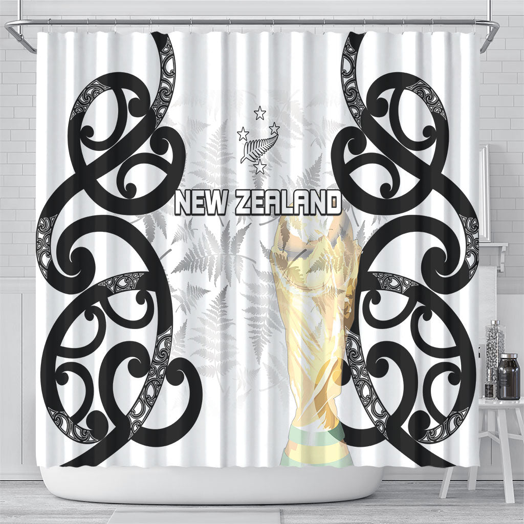 New Zealand WC2026 White Shower Curtain Silver Fern