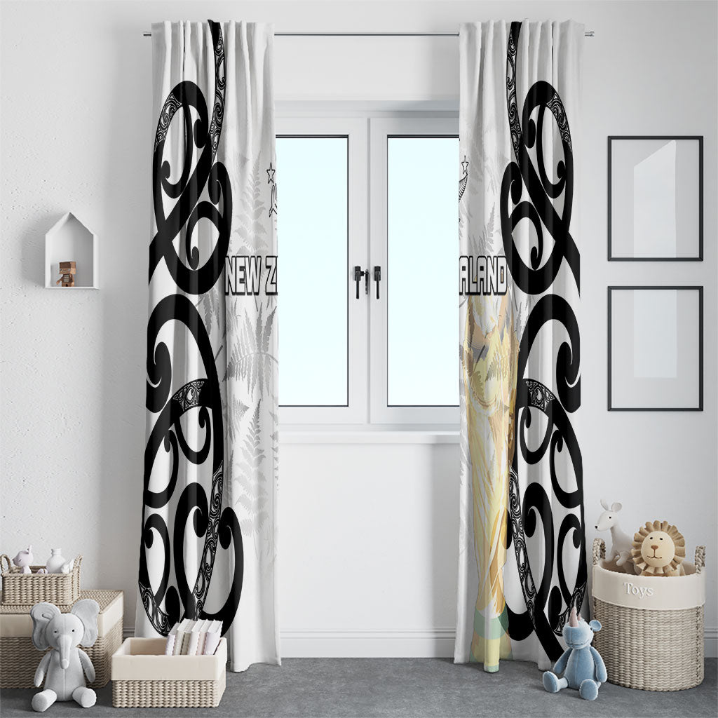 New Zealand WC2026 White Window Curtain Silver Fern