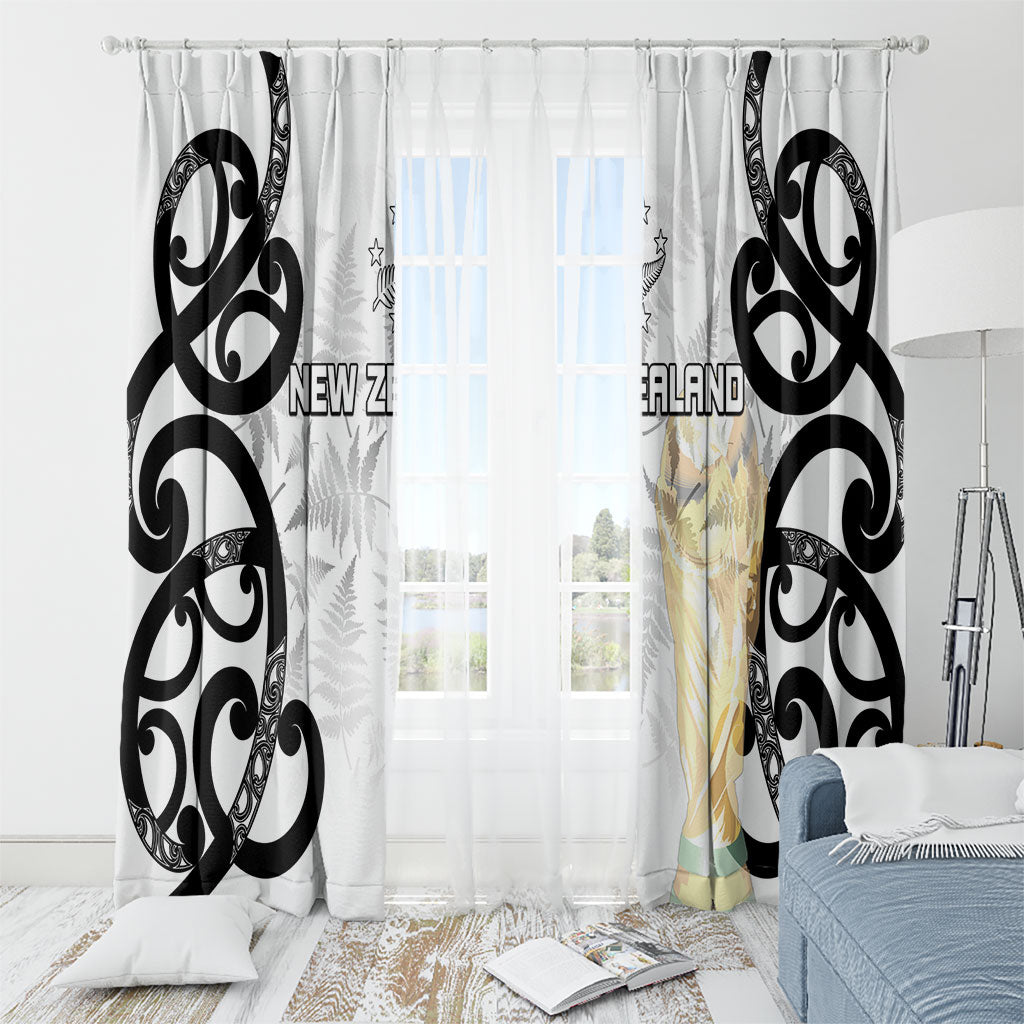 New Zealand WC2026 White Window Curtain Silver Fern