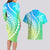 Polynesian Pride Couples Matching Long Sleeve Bodycon Dress and Hawaiian Shirt Turtle Hibiscus Luxury Style - Gradient Blue LT7 - Polynesian Pride