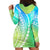 Polynesian Pride Hoodie Dress Turtle Hibiscus Luxury Style - Gradient Blue LT7 - Polynesian Pride