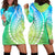 Polynesian Pride Hoodie Dress Turtle Hibiscus Luxury Style - Gradient Blue LT7 - Polynesian Pride