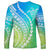 Polynesian Pride Long Sleeve Shirt Turtle Hibiscus Luxury Style - Gradient Blue LT7 - Polynesian Pride