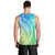 Polynesian Pride Men Tank Top Turtle Hibiscus Luxury Style - Gradient Blue LT7 - Polynesian Pride