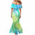 Polynesian Pride Mermaid Dress Turtle Hibiscus Luxury Style - Gradient Blue LT7 - Polynesian Pride