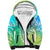 Polynesian Pride Sherpa Hoodie Turtle Hibiscus Luxury Style - Gradient Blue LT7 Unisex Blue Green - Polynesian Pride