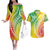 Polynesian Pride Couples Matching Off The Shoulder Long Sleeve Dress and Hawaiian Shirt Turtle Hibiscus Luxury Style - Reggae LT7 Reggae - Polynesian Pride