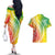 Polynesian Pride Couples Matching Off The Shoulder Long Sleeve Dress and Hawaiian Shirt Turtle Hibiscus Luxury Style - Reggae LT7 - Polynesian Pride