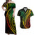 Polynesian Pride Couples Matching Off Shoulder Maxi Dress and Hawaiian Shirt Turtle Hibiscus Luxury Style - Reggae Ver2 LT7 Reggae - Polynesian Pride