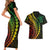 Polynesian Pride Couples Matching Short Sleeve Bodycon Dress and Hawaiian Shirt Turtle Hibiscus Luxury Style - Reggae Ver2 LT7 - Polynesian Pride