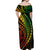 Polynesian Pride Off Shoulder Maxi Dress Turtle Hibiscus Luxury Style - Reggae Ver2 LT7 - Polynesian Pride