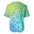 Polynesia Baseball Jersey Plumeria Blue Gradient Curves LT7 - Polynesian Pride