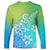 Polynesia Long Sleeve Shirt Plumeria Blue Gradient Curves LT7 - Polynesian Pride