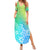 Polynesia Summer Maxi Dress Plumeria Blue Gradient Curves LT7 Women Blue Green - Polynesian Pride