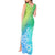 Polynesia Tank Maxi Dress Plumeria Blue Gradient Curves LT7 - Polynesian Pride