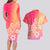 Polynesia Couples Matching Long Sleeve Bodycon Dress and Hawaiian Shirt Plumeria Pink Gradient Curves LT7 - Polynesian Pride