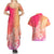 Polynesia Couples Matching Summer Maxi Dress and Hawaiian Shirt Plumeria Pink Gradient Curves LT7 - Polynesian Pride