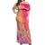 Polynesia Off Shoulder Maxi Dress Plumeria Pink Gradient Curves LT7 Women Pink - Polynesian Pride