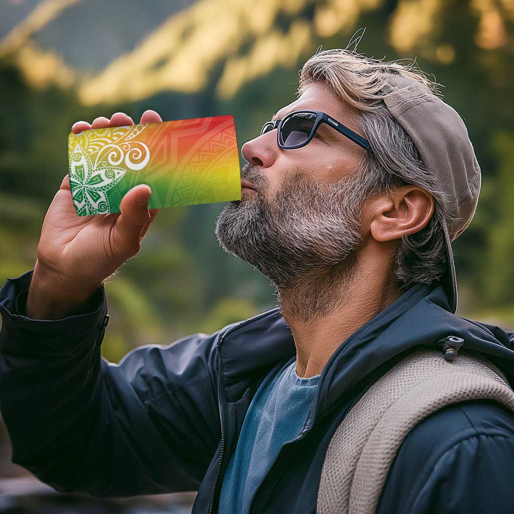 Polynesia 4 in 1 Can Cooler Tumbler Plumeria Reggae Curves