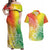 Polynesia Couples Matching Off Shoulder Maxi Dress and Hawaiian Shirt Plumeria Reggae Curves LT7 Reggae - Polynesian Pride