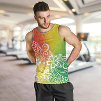 Polynesia Men Tank Top Plumeria Reggae Curves LT7 - Polynesian Pride