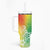 Polynesia Tumbler With Handle Plumeria Reggae Curves