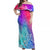 Polynesia Off Shoulder Maxi Dress Plumeria Galaxy Gradient Curves LT7 Women Galaxy - Polynesian Pride