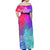 Polynesia Off Shoulder Maxi Dress Plumeria Galaxy Gradient Curves LT7 - Polynesian Pride