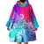 Polynesia Wearable Blanket Hoodie Plumeria Galaxy Gradient Curves LT7 - Polynesian Pride