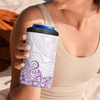 Polynesia 4 in 1 Can Cooler Tumbler Plumeria Lavender Curves