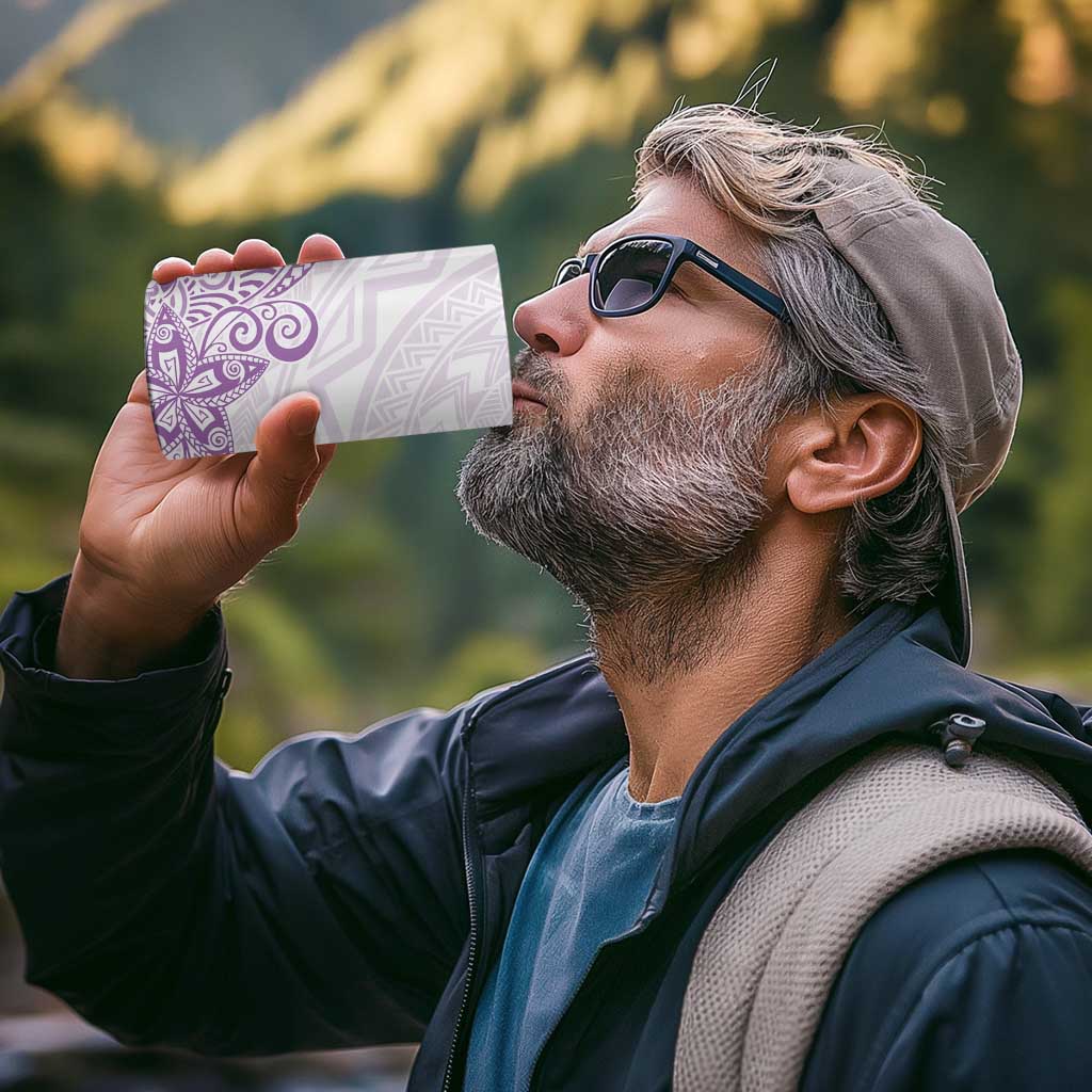 Polynesia 4 in 1 Can Cooler Tumbler Plumeria Lavender Curves