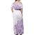 Polynesia Off Shoulder Maxi Dress Plumeria Lavender Curves LT7 - Polynesian Pride