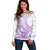 Polynesia Off Shoulder Sweater Plumeria Lavender Curves LT7 Women Purple - Polynesian Pride