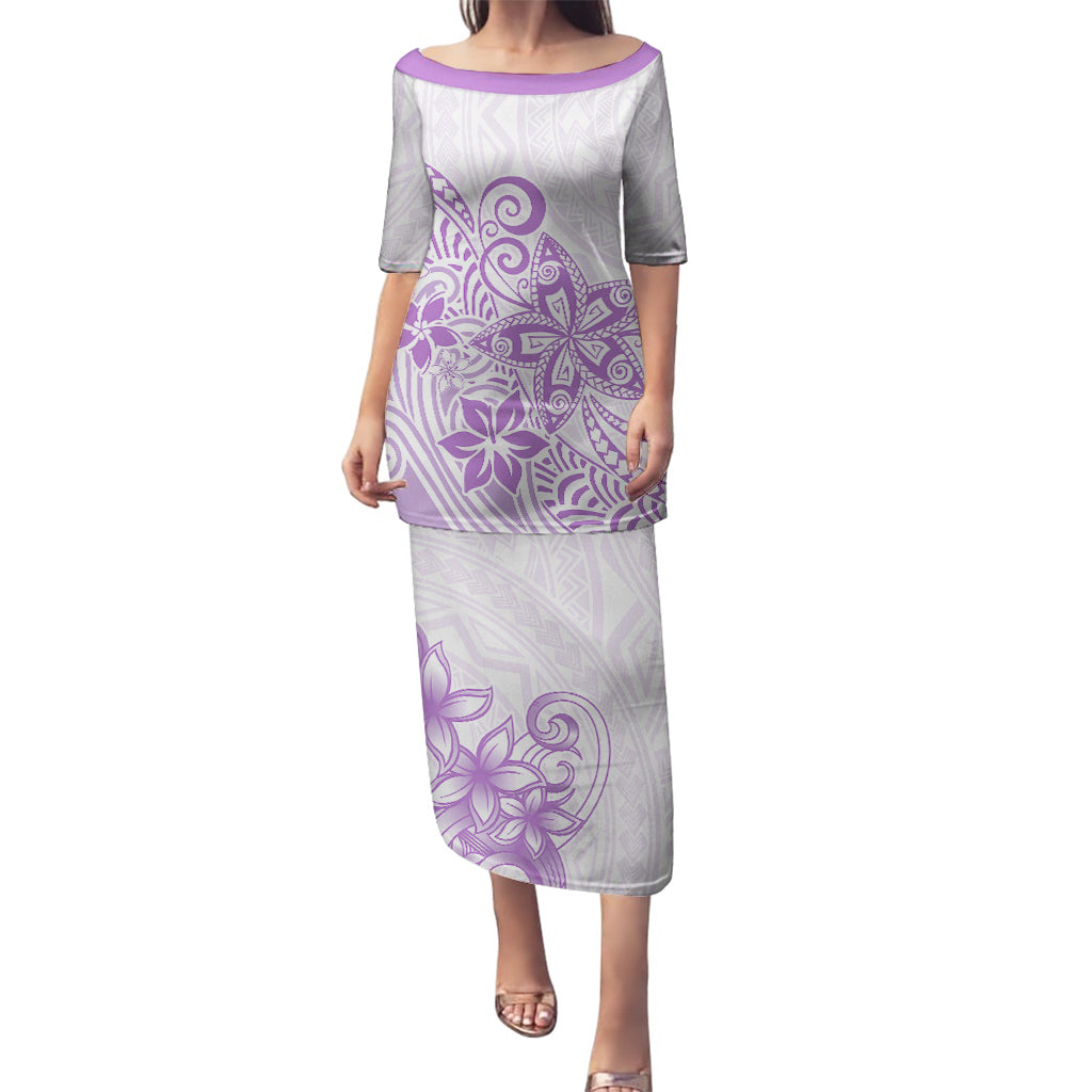 Polynesia Puletasi Plumeria Lavender Curves LT7 Long Dress Purple - Polynesian Pride