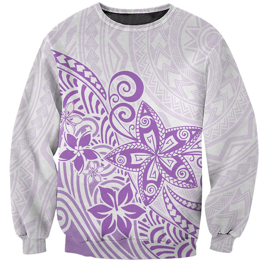 Polynesia Sweatshirt Plumeria Lavender Curves LT7 Unisex Purple - Polynesian Pride