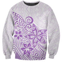 Polynesia Sweatshirt Plumeria Lavender Curves LT7 Unisex Purple - Polynesian Pride