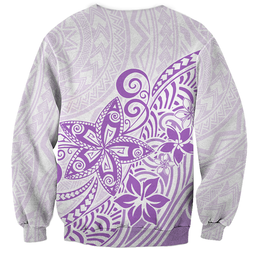 Polynesia Sweatshirt Plumeria Lavender Curves LT7 - Polynesian Pride