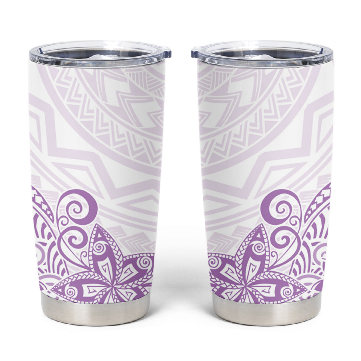 Polynesia Tumbler Cup Plumeria Lavender Curves