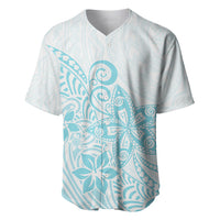 Polynesia Baseball Jersey Plumeria Turquoise Curves LT7 Turquoise - Polynesian Pride