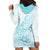 Polynesia Hoodie Dress Plumeria Turquoise Curves LT7 - Polynesian Pride