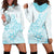 Polynesia Hoodie Dress Plumeria Turquoise Curves LT7 - Polynesian Pride