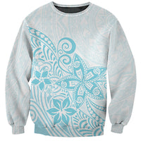Polynesia Sweatshirt Plumeria Turquoise Curves LT7 Unisex Turquoise - Polynesian Pride